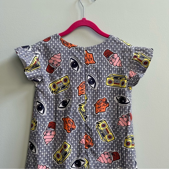 Kenzo Multicolor Girls’ Graphic Short Sleeve Dress, Size 8A - Picture 7 of 11